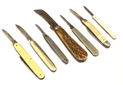 Lot 273 - Group of penknives to include; Lamp-post knife, The Weekly Telegraph Knife, etc