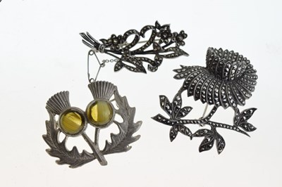 Lot 77 - Group of silver and marcasite jewellery