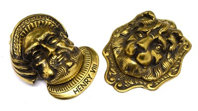 Lot 316 - Henry VIII door knocker and lion knocker