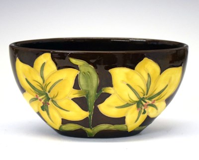 Lot 457 - Moorcroft pottery - 'Bermuda Lily' oval bowl