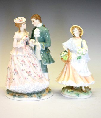 Lot 483 - Royal Worcester group - 'The Betrothal' and 'Market Day'