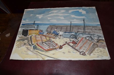Lot 418 - Reg Gammon watercolour - Lescon, France