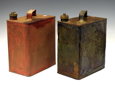 Lot 353 - Shell-Met & BP petrol can, together with an Esso example