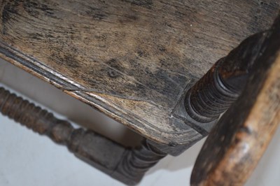Lot 591 - Pair of 17th Century oak Wainscot chairs