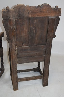 Lot 591 - Pair of 17th Century oak Wainscot chairs
