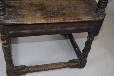 Lot 591 - Pair of 17th Century oak Wainscot chairs