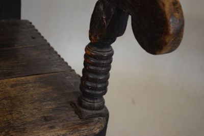 Lot 591 - Pair of 17th Century oak Wainscot chairs