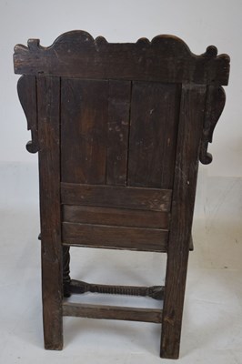 Lot 591 - Pair of 17th Century oak Wainscot chairs