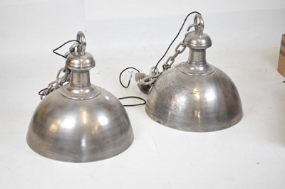 Lot 739 - Pair of industrial light fittings
