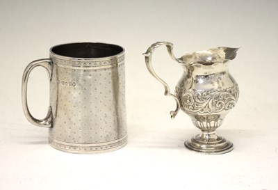 Lot 163 - Victorian silver christening mug and a Victorian silver cream jug