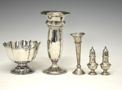 Lot 201 - Various silver items to include pair of Edward VII silver pepperettes