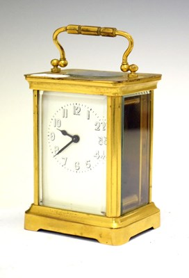 Lot 546 - Brass cased carriage clock