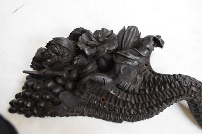 Lot 453 - Pair of carved oak cornucopia wall appliques