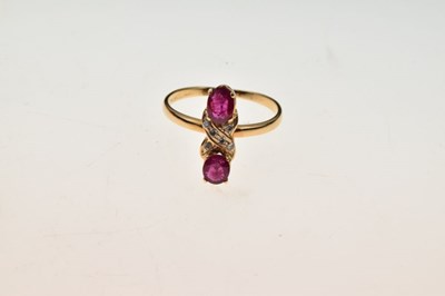 Lot 49 - Ruby and diamond set suite of jewellery