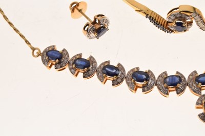 Lot 48 - Sapphire and diamond set suite of jewellery