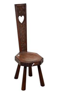 Lot 675 - Oak spinning chair