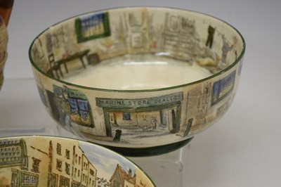 Lot 691 - Four Royal Doulton seriesware bowls and Royal Doulton stoneware jug