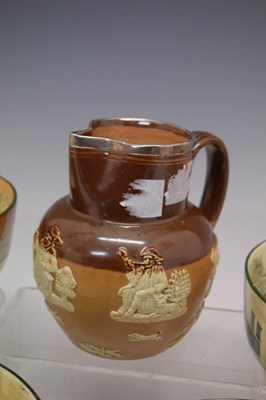 Lot 691 - Four Royal Doulton seriesware bowls and Royal Doulton stoneware jug