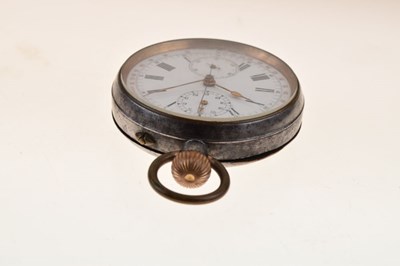 Lot 155 - Early 20th Century gunmetal pocket watch stopwatch
