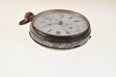 Lot 155 - Early 20th Century gunmetal pocket watch stopwatch