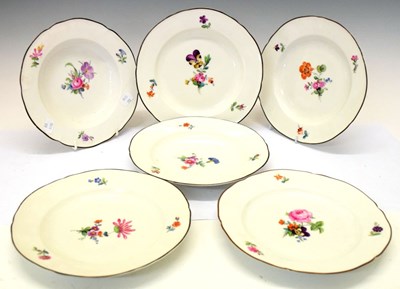 Lot 533 - Quantity of Berlin (KPM) floral painted dessert plates, etc.