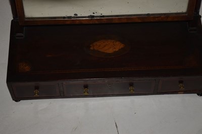 Lot 723 - Georgian mahogany inlaid dressing table mirror