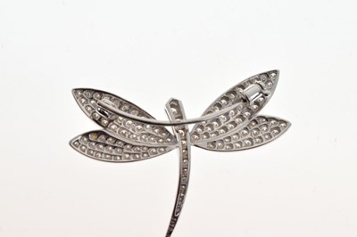 Lot 97 - Diamond set stylised dragonfly brooch