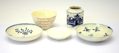 Lot 489 - Collection of 18th Century blue and white decorated creamware and pearlware