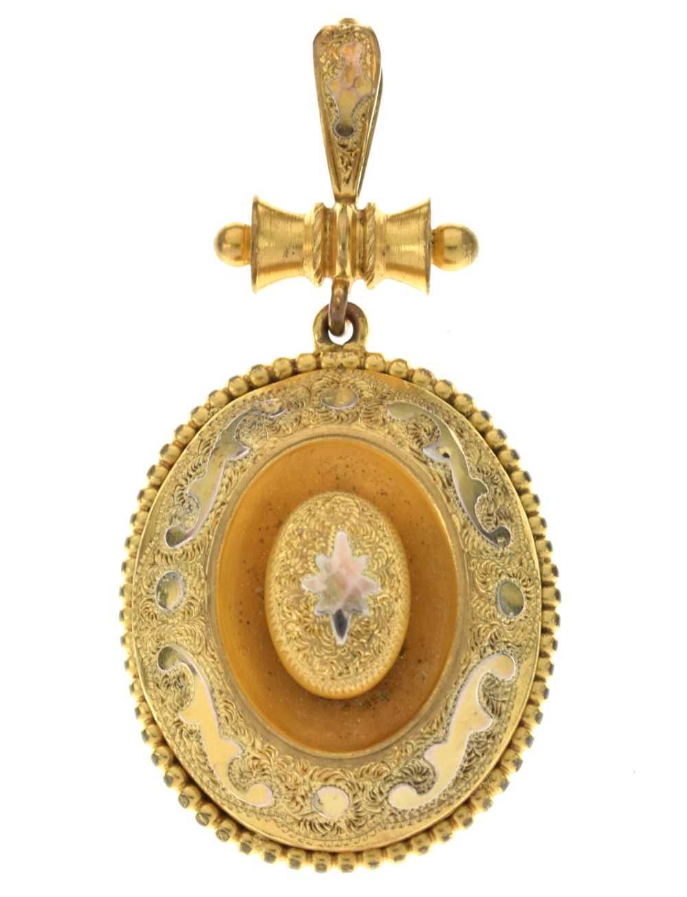 Lot 70 - Victorian gilt metal locket back pendant