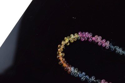 Lot 54 - Multi coloured sapphire bead necklace
