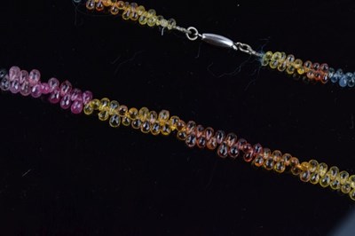 Lot 54 - Multi coloured sapphire bead necklace