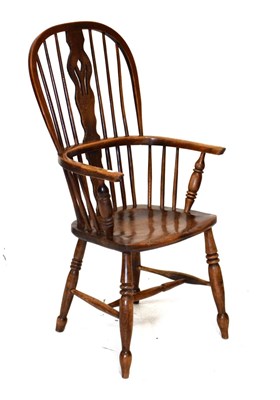 Lot 612 - Fruitwood, ash and elm Windsor chair