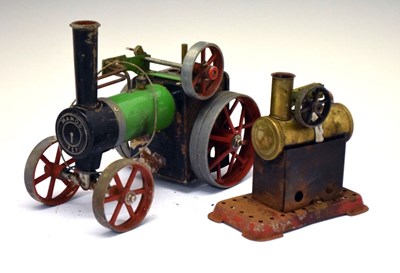 Lot 442 - Mamod TE1 live steam tractor, together with a stationary engine