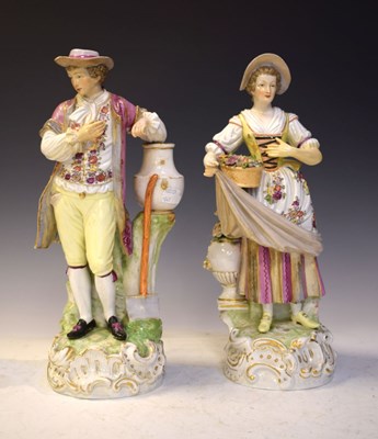 Lot 414 - Pair of Helena Wolfsohn Dresden figures (AR mark)