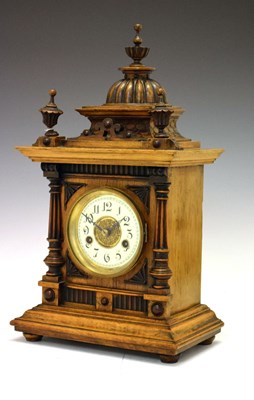 Lot 552 - H.A.C. '14 Day Strike' German walnut cased mantel clock