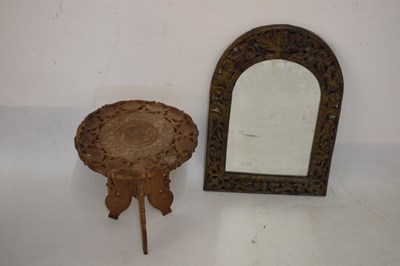 Lot 685 - Carved occasional table and mirror