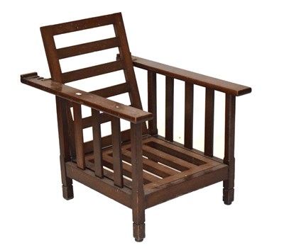 Lot 674 - Oak reclining chair