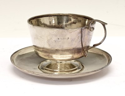 Lot 161 - George V silver teacup and saucer