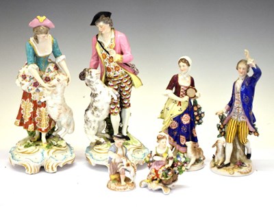 Lot 520 - Pair of 19th Century French porcelain figures, etc