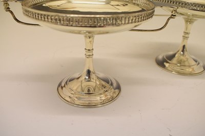 Lot 192 - Pair of  George V silver pedestal dishes