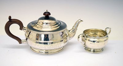 Lot 219 - George V silver two-piece tea service