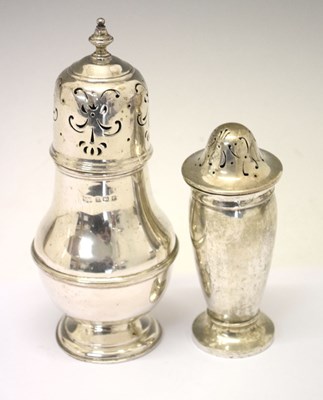 Lot 159 - George V silver sugar caster or sifter