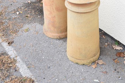 Lot 756 - Near pair of stoneware chimney pots of cylindrical form