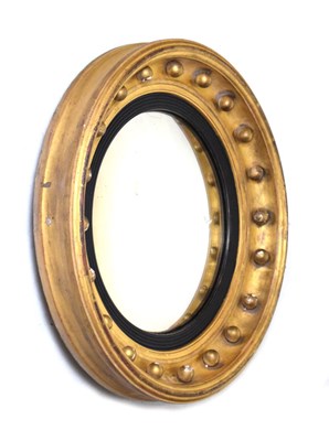 Lot 491 - 19th Century giltwood convex wall mirror