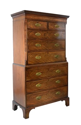 Lot 466 - George III mahogany tallboy or chest-on-chest