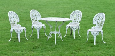 Lot 618 - Cast aluminum patio set