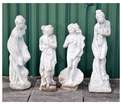 Lot 621 - Four garden composite stone classical figures