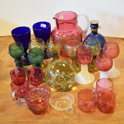 Lot 417 - Assorted coloured glassware