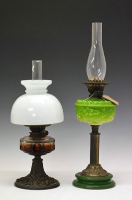 Lot 359 - Two late 19th century/early 20th century oil lamps