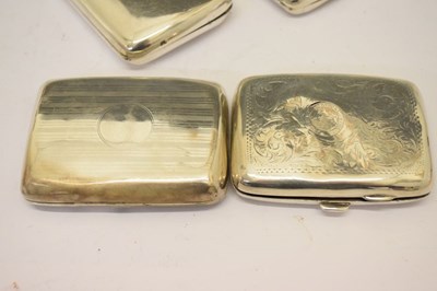 Lot 212 - Military Interest - George V silver cigarette case and three others